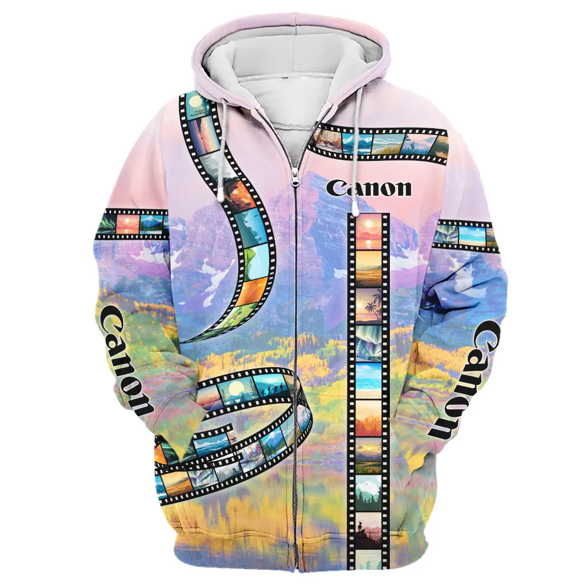 Film Reel Pattern Canon Photography Videography Apparel All Over Prints BL291024A1CN - Zipper Hoodie