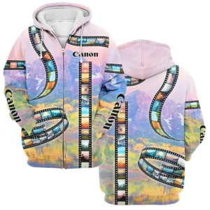 Film Reel Pattern Canon Photography Videography Apparel All Over Prints BL291024A1CN - Zipper Hoodie