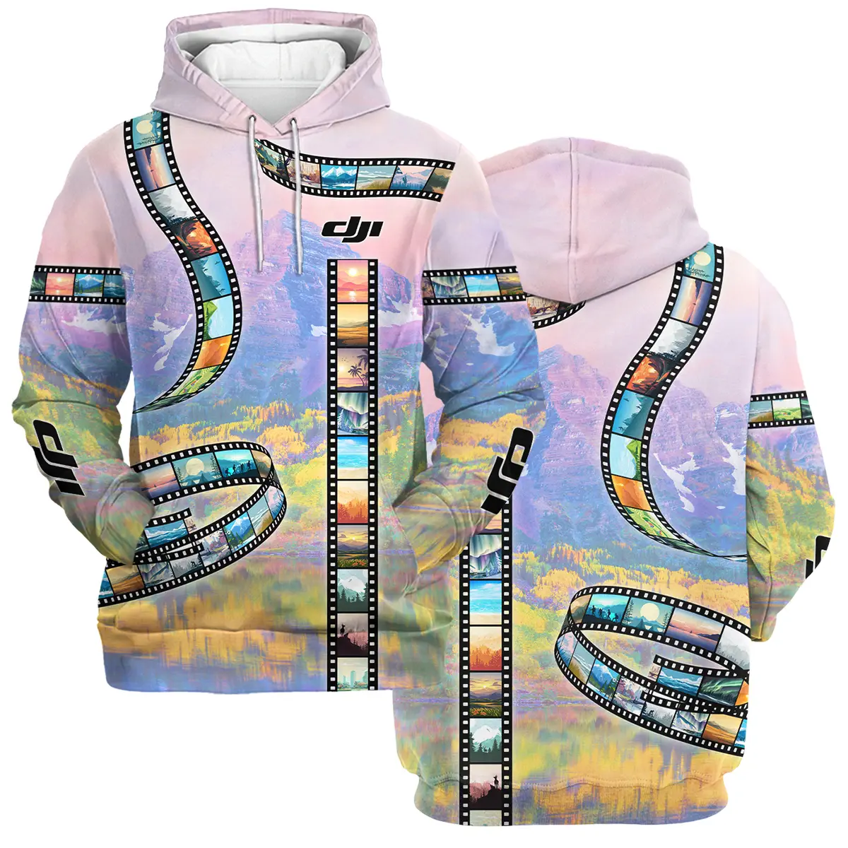 Film Reel Pattern DJI Photography Videography Apparel All Over Prints BL291024A1DJI - Hoodie