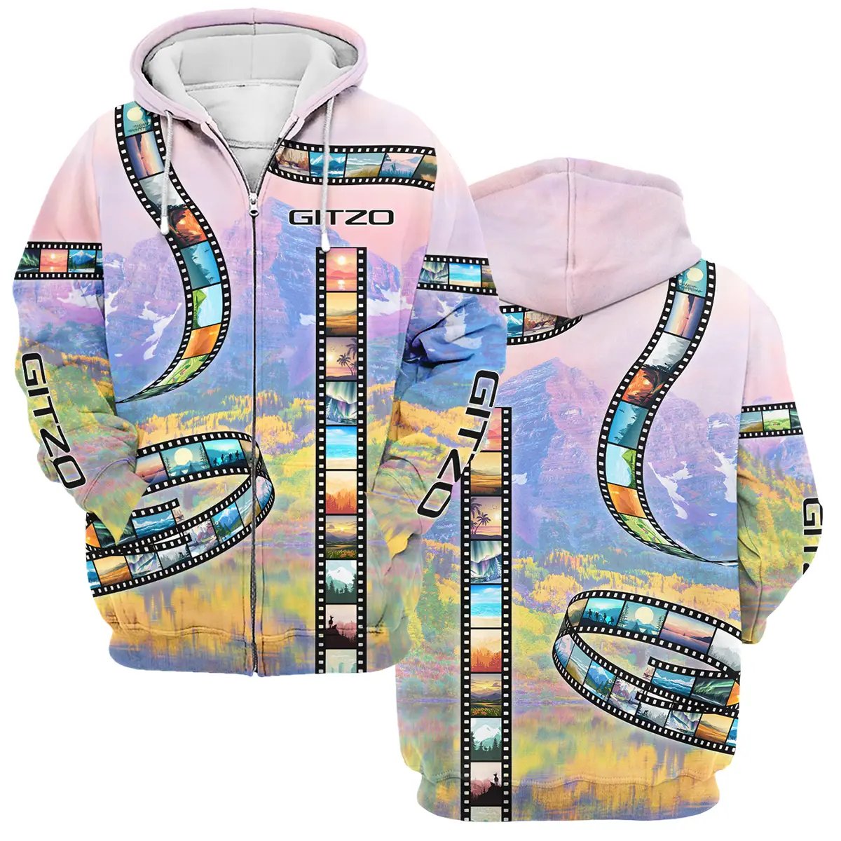Film Reel Pattern Gitzo Photography Videography Apparel All Over Prints BL291024A1GZ - Zipper Hoodie