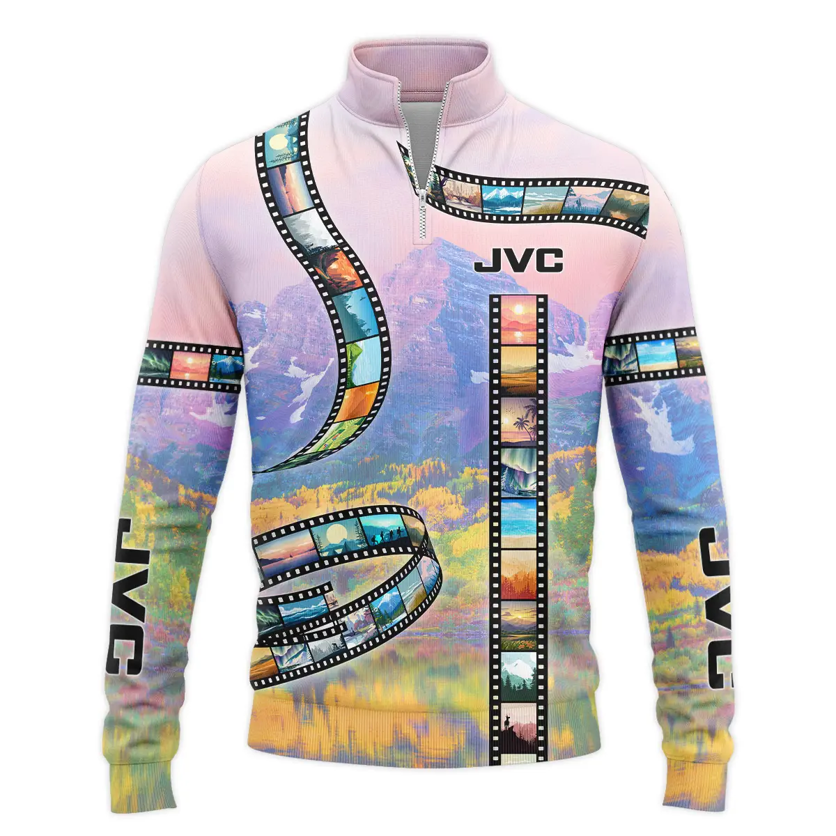 Film Reel Pattern JVC Photography Videography Apparel All Over Prints BL291024A1JVC - Quarter-Zip Jacket
