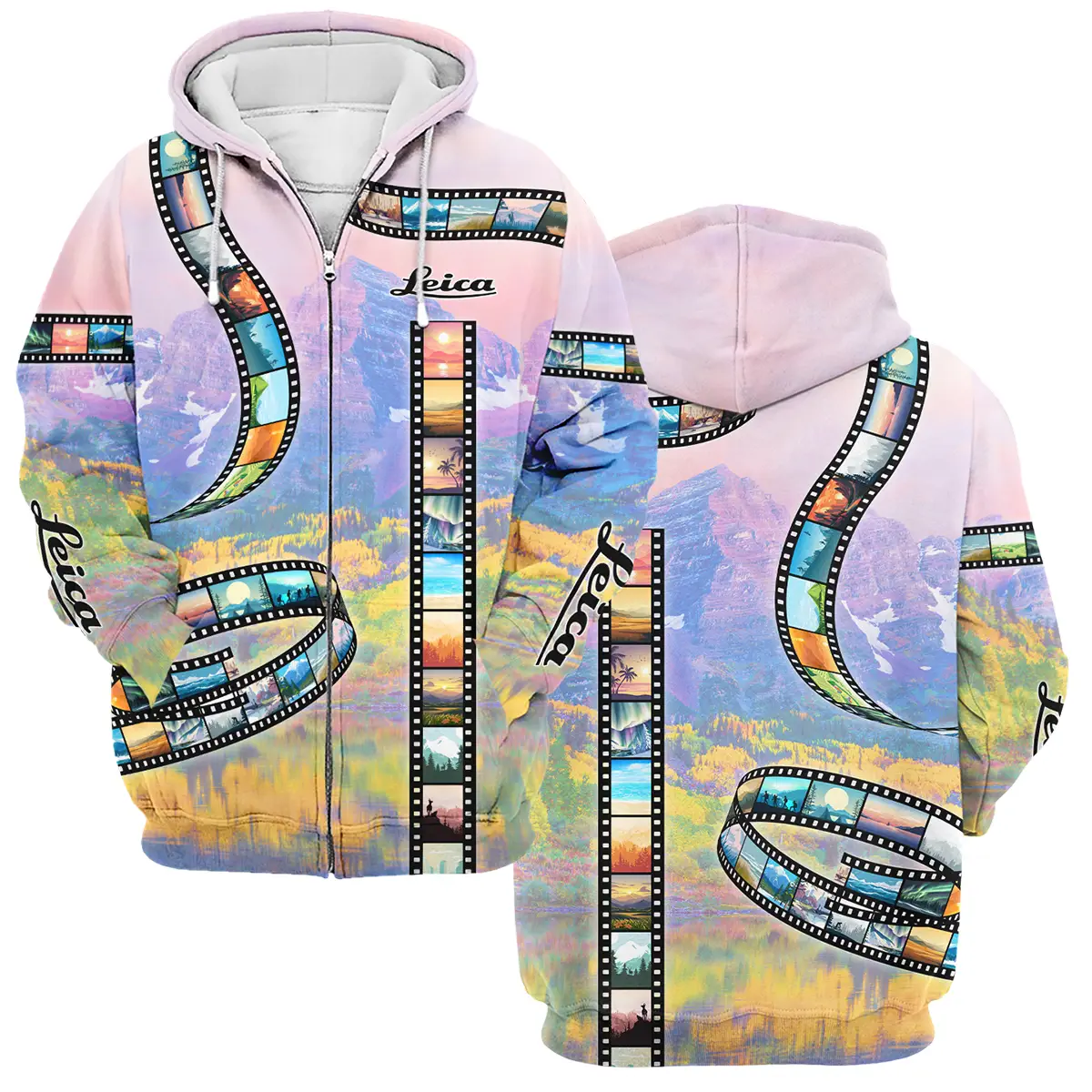 Film Reel Pattern Leica Photography Videography Apparel All Over Prints BL291024A1LC - Zipper Hoodie