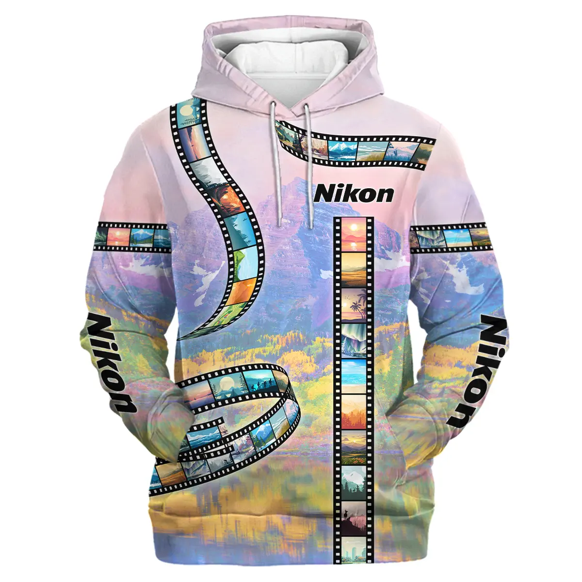 Film Reel Pattern Nikon Photography Videography Apparel All Over Prints BL291024A1NK - Hoodie