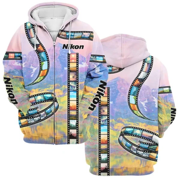 Film Reel Pattern Nikon Photography Videography Apparel All Over Prints BL291024A1NK - Zipper Hoodie