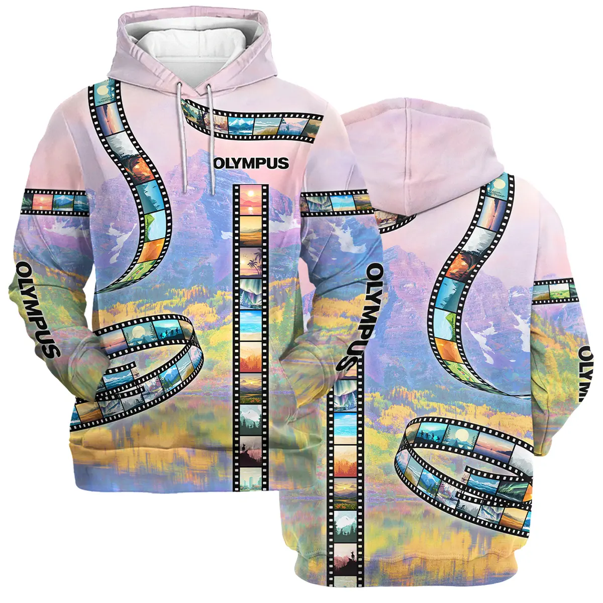 Film Reel Pattern Olympus Photography Videography Apparel All Over Prints BL291024A1OLP - Hoodie