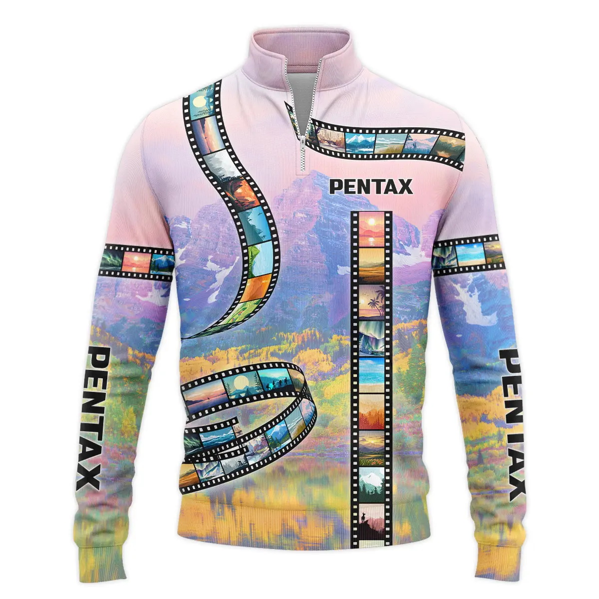 Film Reel Pattern Pentax Photography Videography Apparel All Over Prints BL291024A1PT - Quarter-Zip Jacket