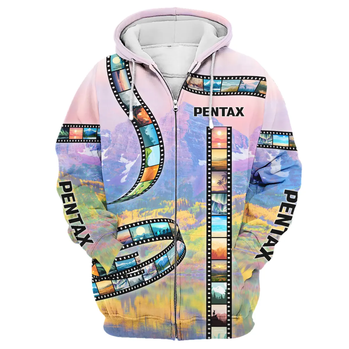 Film Reel Pattern Pentax Photography Videography Apparel All Over Prints BL291024A1PT - Zipper Hoodie