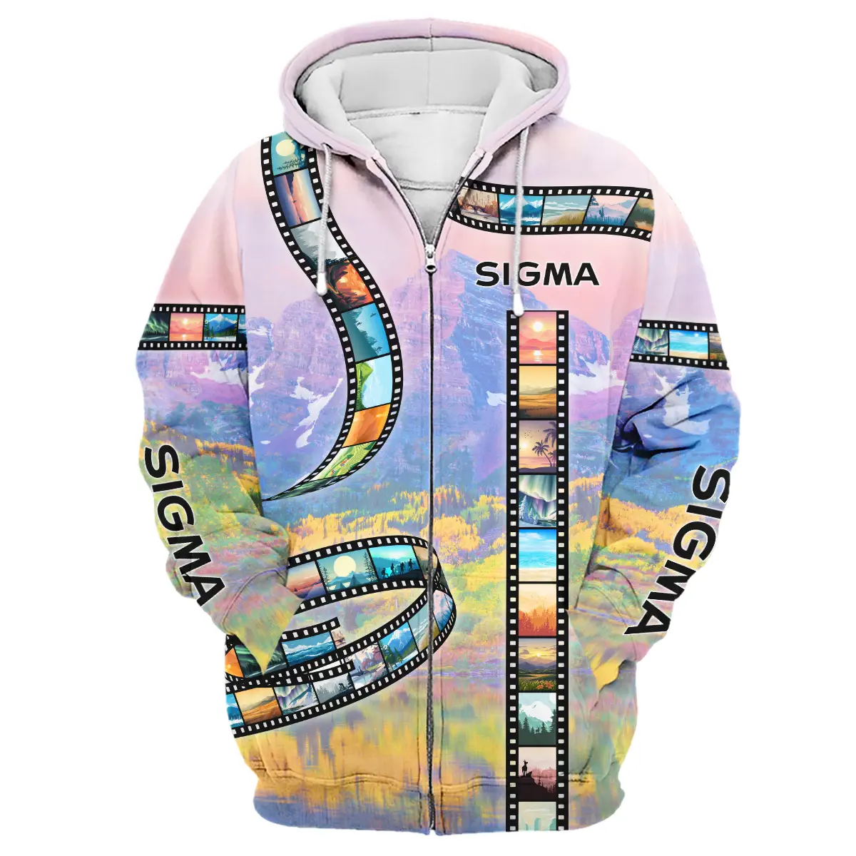 Film Reel Pattern Sigma Photography Videography Apparel All Over Prints BL291024A1SM - Zipper Hoodie