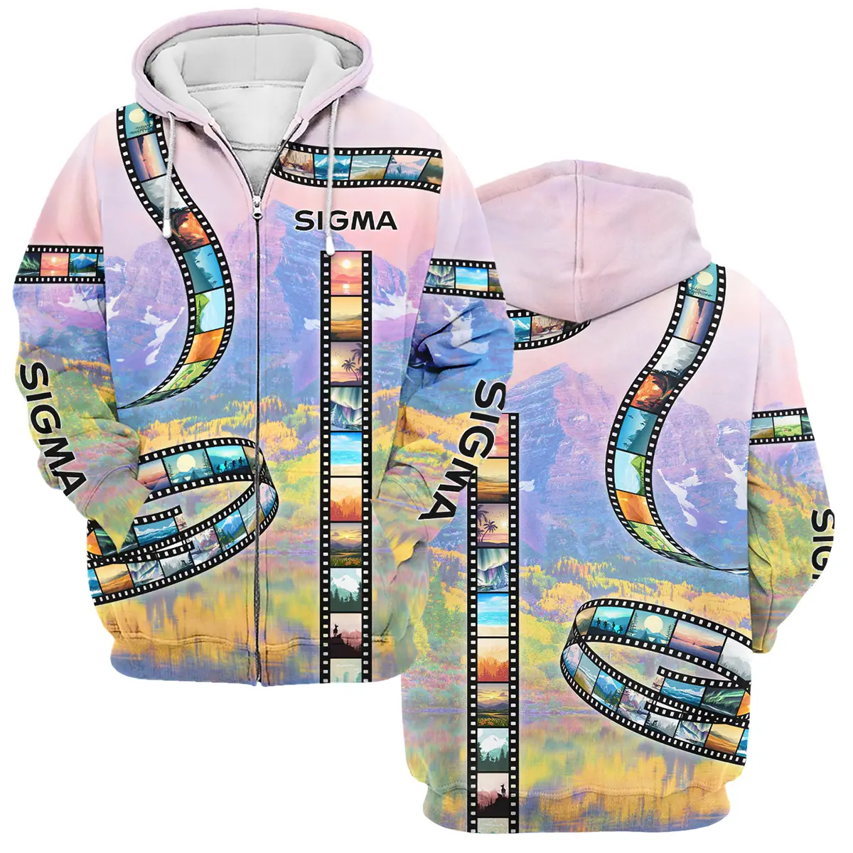 Film Reel Pattern Panasonic Photography Videography Apparel All Over Prints BL291024A1PSN - Zipper Hoodie