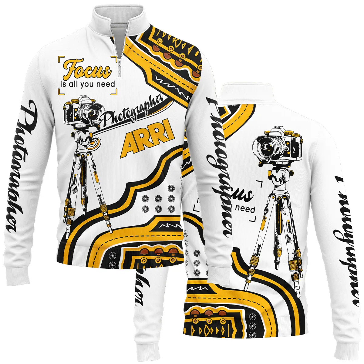 Focus Is All You Need Arri Photography Videography Apparel All Over Prints BL261024A1AR - Quarter-Zip Jacket