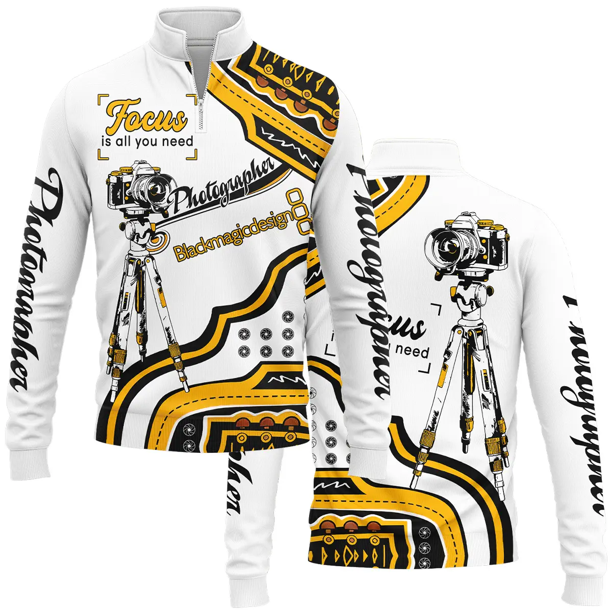 Focus Is All You Need Blackmagic Design Photography Videography Apparel All Over Prints BL261024A1BMD - Quarter-Zip Jacket