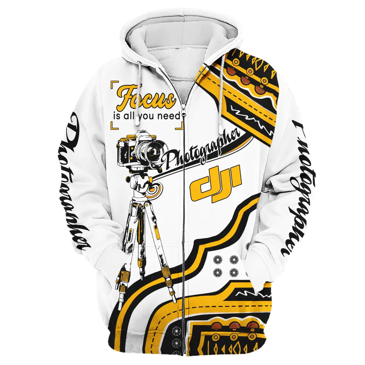 Focus Is All You Need DJI Photography Videography Apparel All Over Prints BL261024A1DJI - Zipper Hoodie