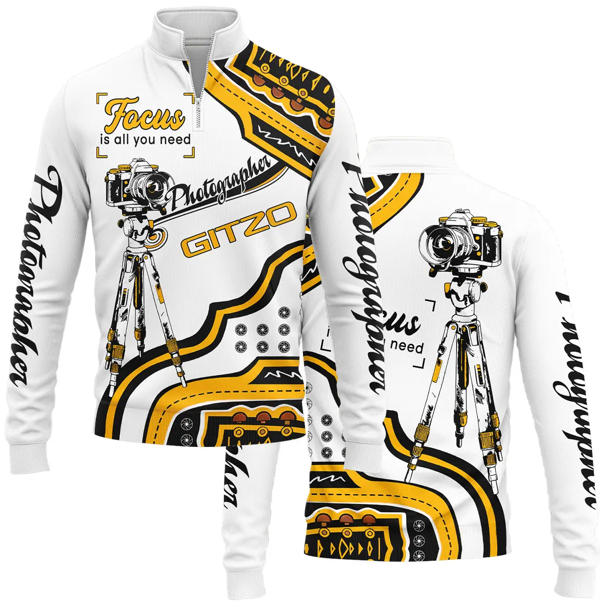 Focus Is All You Need Gitzo Photography Videography Apparel All Over Prints BL261024A1GZ - Quarter-Zip Jacket