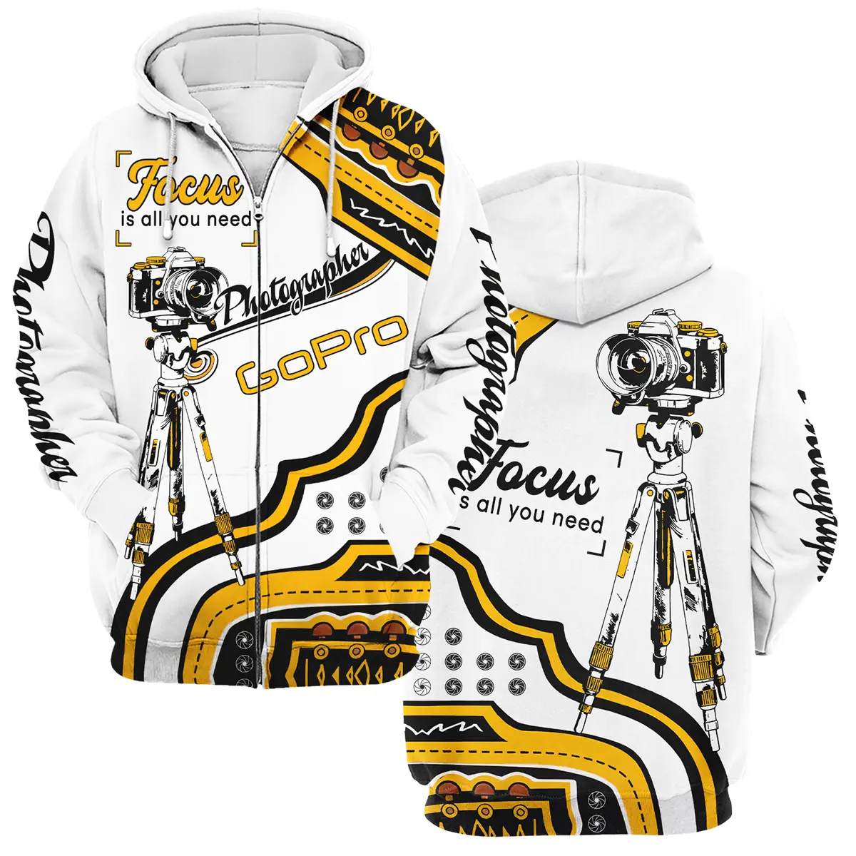 Focus Is All You Need GoPro Photography Videography Apparel All Over Prints BL261024A1GP - Zipper Hoodie
