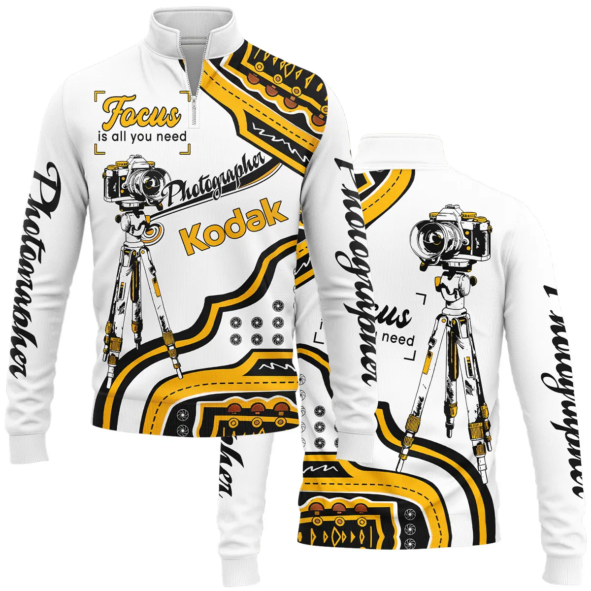 Focus Is All You Need Kodak Photography Videography Apparel All Over Prints BL261024A1KD - Quarter-Zip Jacket