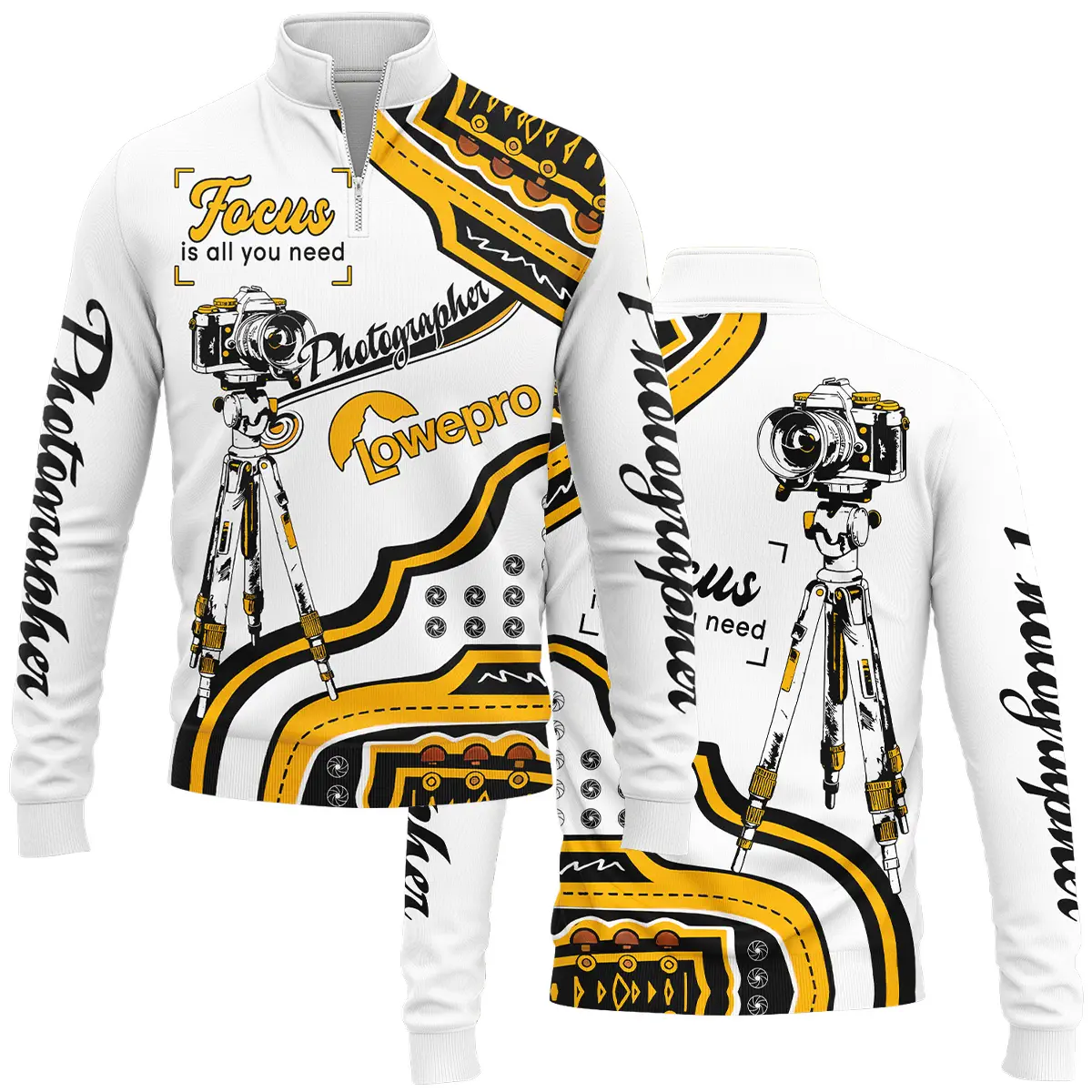 Focus Is All You Need Lowepro Photography Videography Apparel All Over Prints BL261024A1LP - Quarter-Zip Jacket