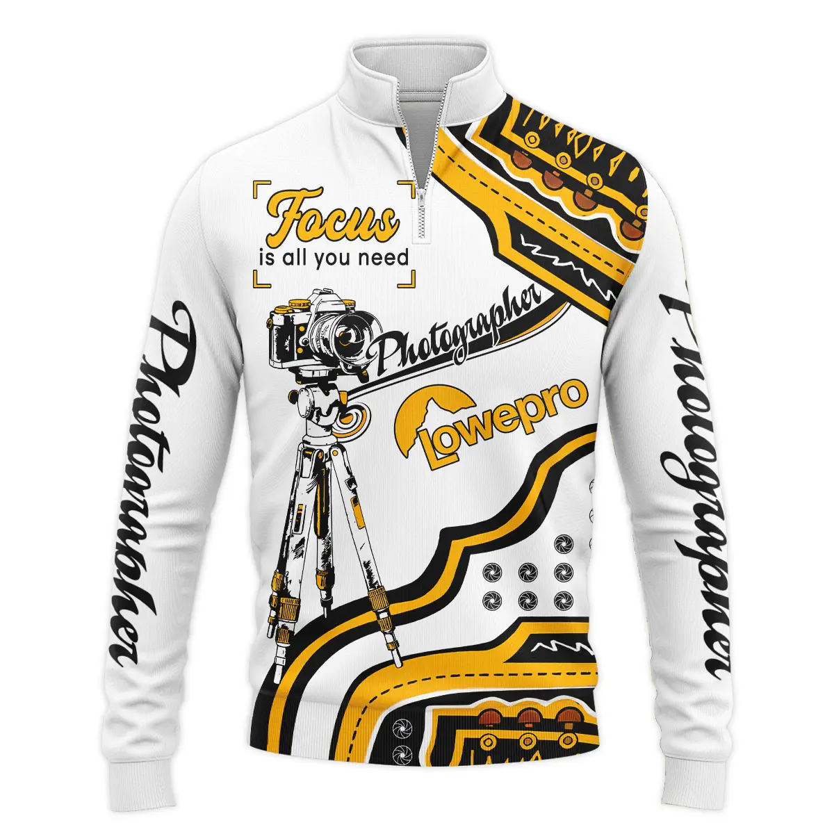 Focus Is All You Need Lowepro Photography Videography Apparel All Over Prints BL261024A1LP - Quarter-Zip Jacket