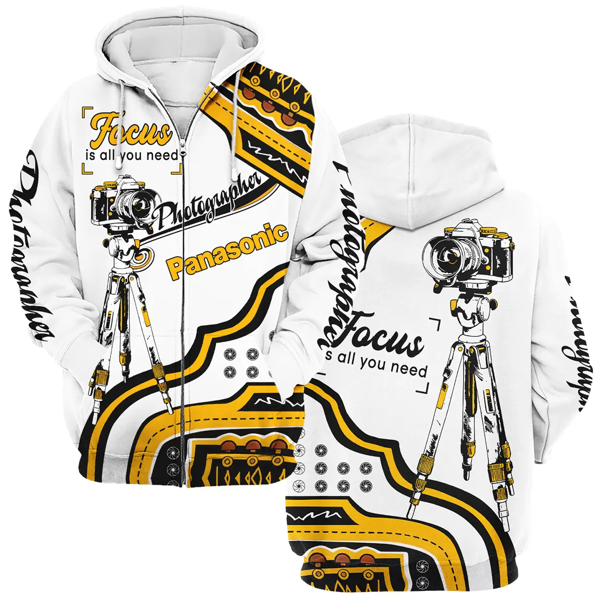 Focus Is All You Need Panasonic Photography Videography Apparel All Over Prints BL261024A1PSN - Zipper Hoodie