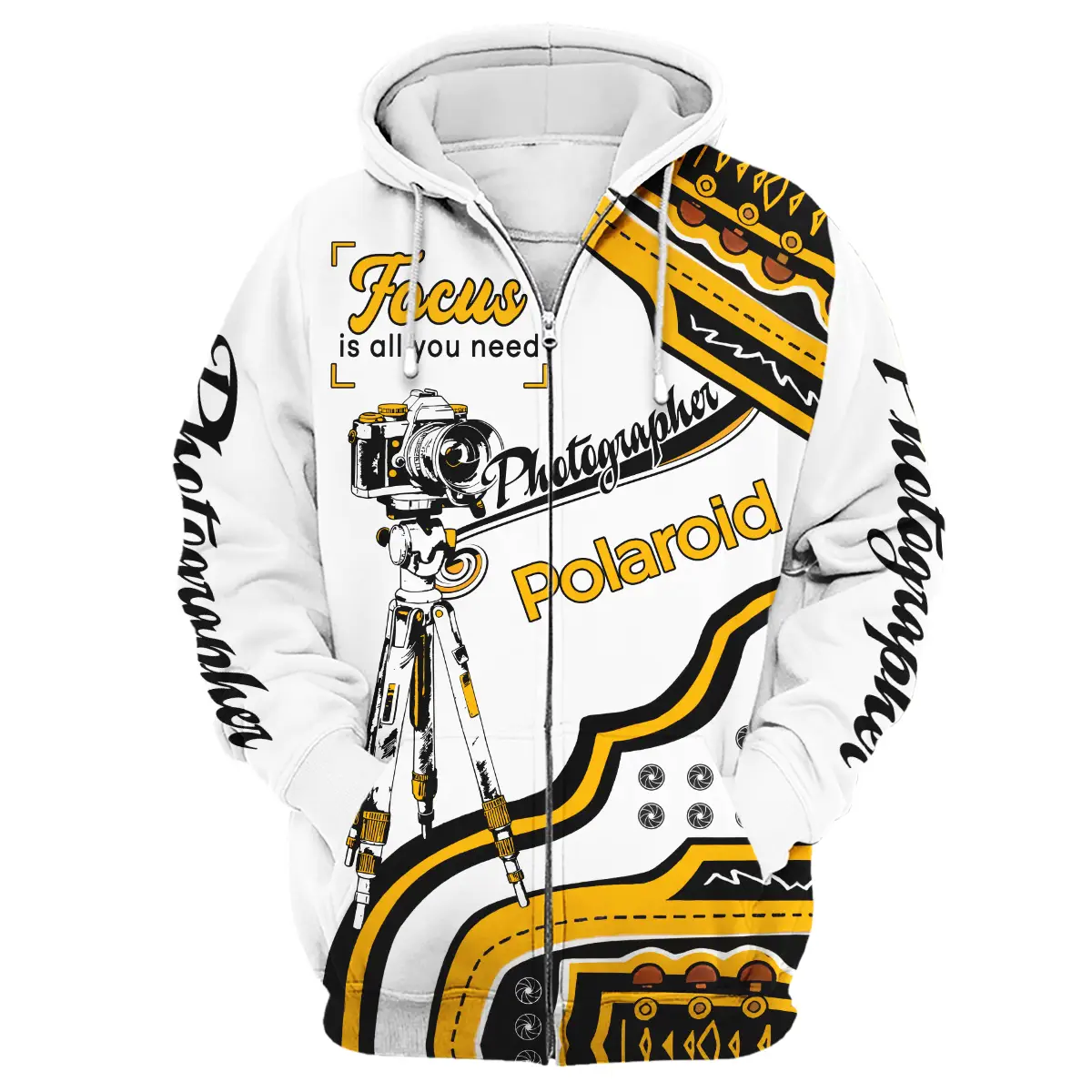 Focus Is All You Need Polaroid Photography Videography Apparel All Over Prints BL261024A1PLR - Zipper Hoodie