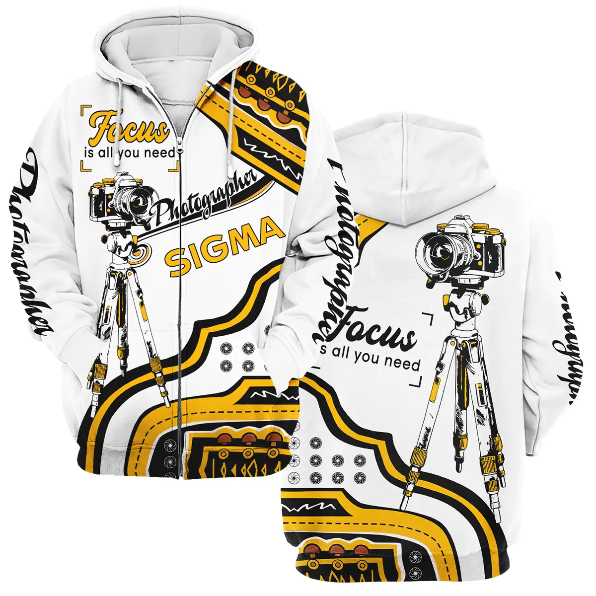 Focus Is All You Need Sony Photography Videography Apparel All Over Prints BL261024A1SN - Zipper Hoodie