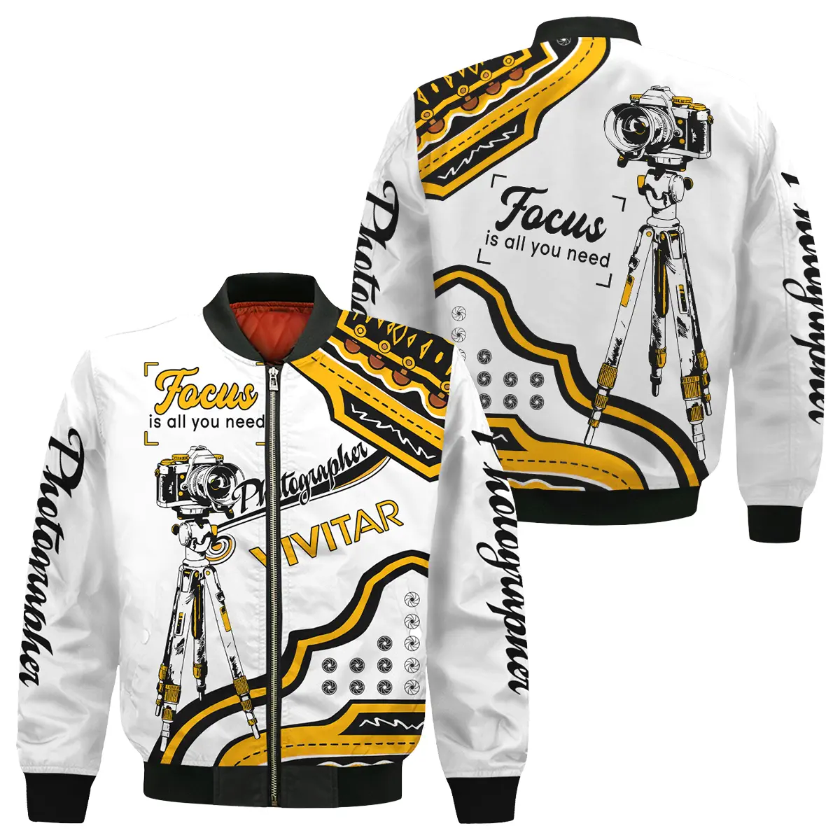 Focus Is All You Need Vivitar Photography Videography Apparel All Over Prints BL261024A1VVT - Bomber