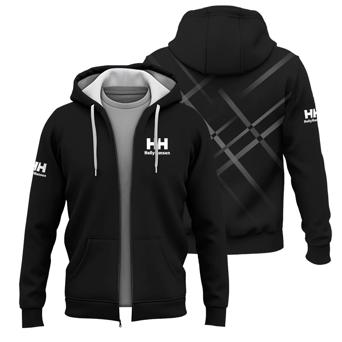Helly Hansen Outdoor Clothing Brand Exclusive Logo Zipper Hoodie BLBR291124A3HH