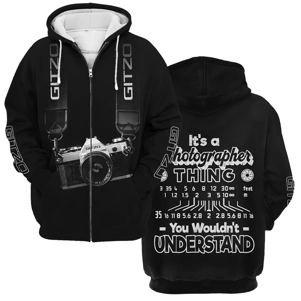 It's A Photographer Thing You Wouldn't Understand Gitzo Photography Videography Apparel All Over Prints BL251024A2GZ - Zipper Hoodie