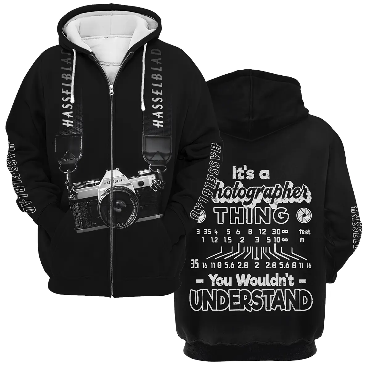 It's A Photographer Thing You Wouldn't Understand Hasselblad Photography Videography Apparel All Over Prints BL251024A2HSB - Zipper Hoodie