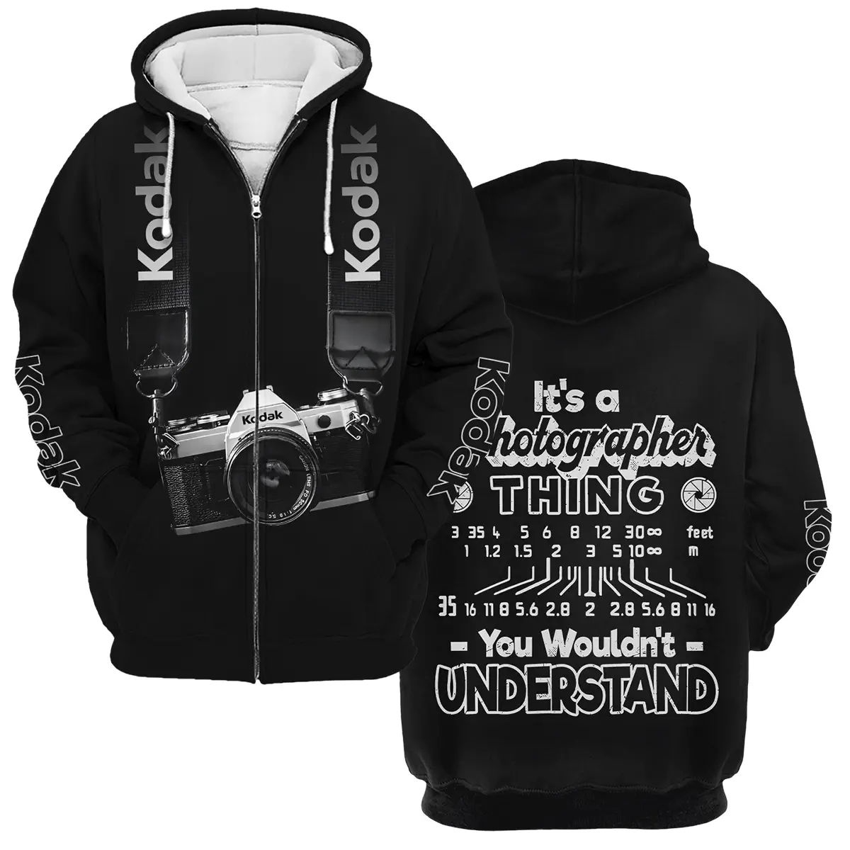 It's A Photographer Thing You Wouldn't Understand Kodak Photography Videography Apparel All Over Prints BL251024A2KD - Zipper Hoodie
