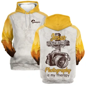 Jesus Is My Savior Photography Is My Therapy Lowepro Photography Videography Apparel All Over Prints BL241024A2LP - Hoodie
