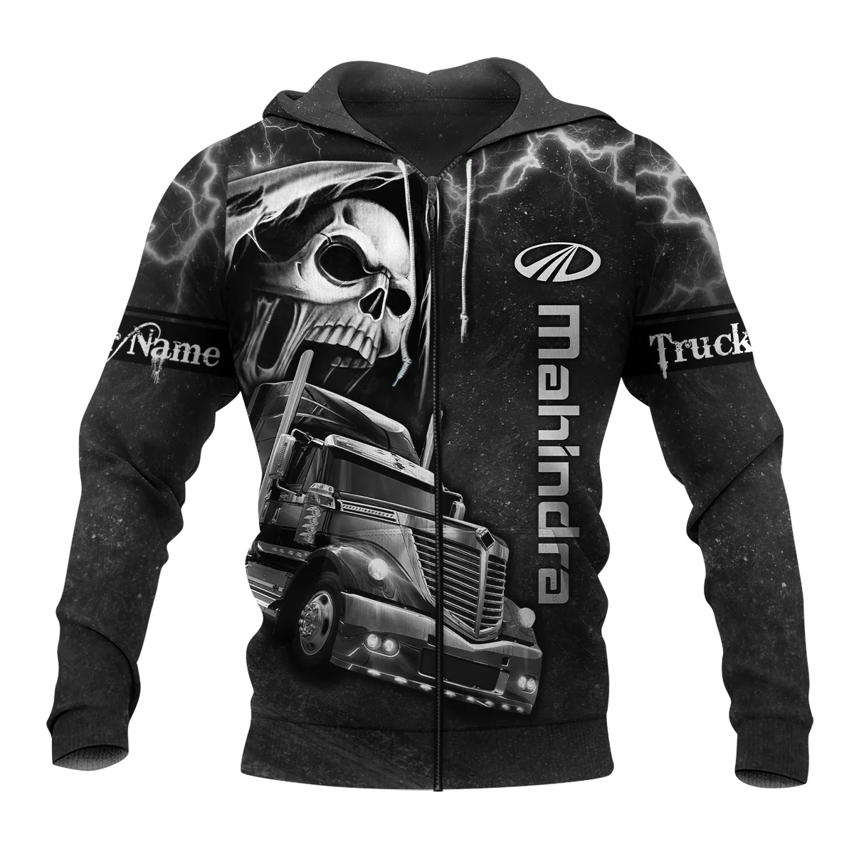Mahindra Gift For Trucker Exclusive Logo Zipper Hoodie BLT22125MHDZHD