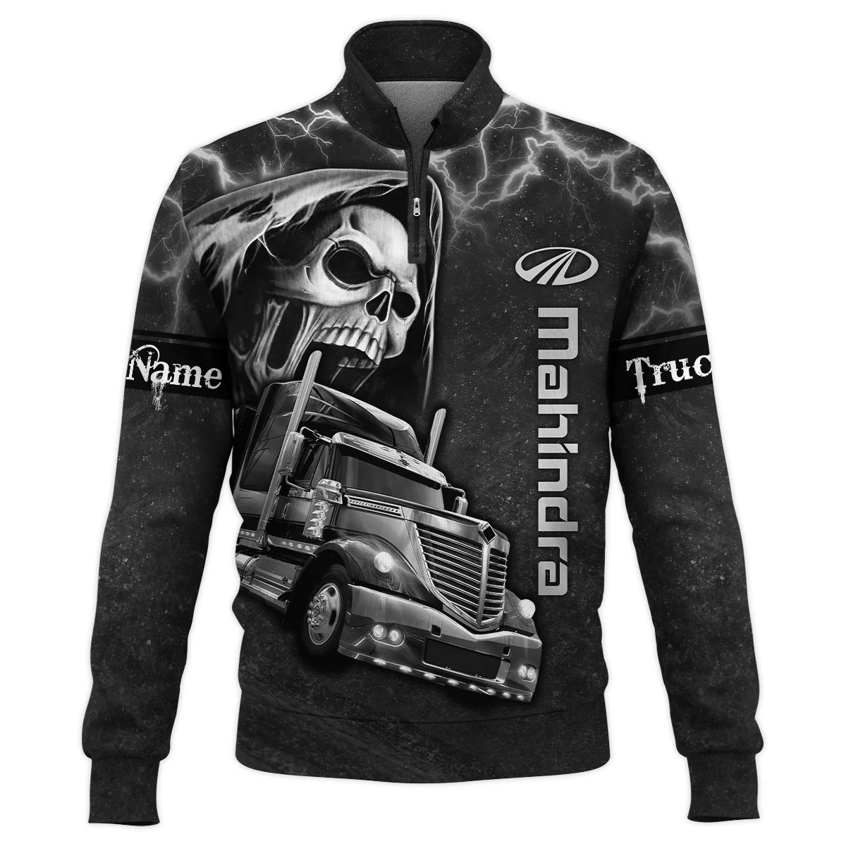 Mahindra Gift For Trucker Quarter-Zip Jacket All Over Prints BLT22125MHDQTZ