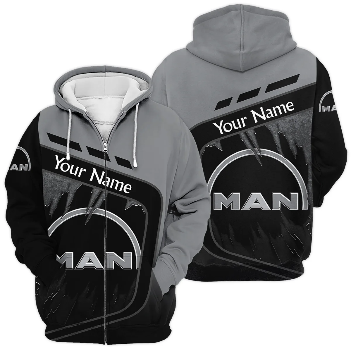 MAN Truck Gift For Trucker Exclusive Logo Zipper Hoodie BLT21125MANZHD