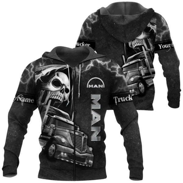 MAN Truck Gift For Trucker Exclusive Logo Zipper Hoodie BLT22125MANZHD