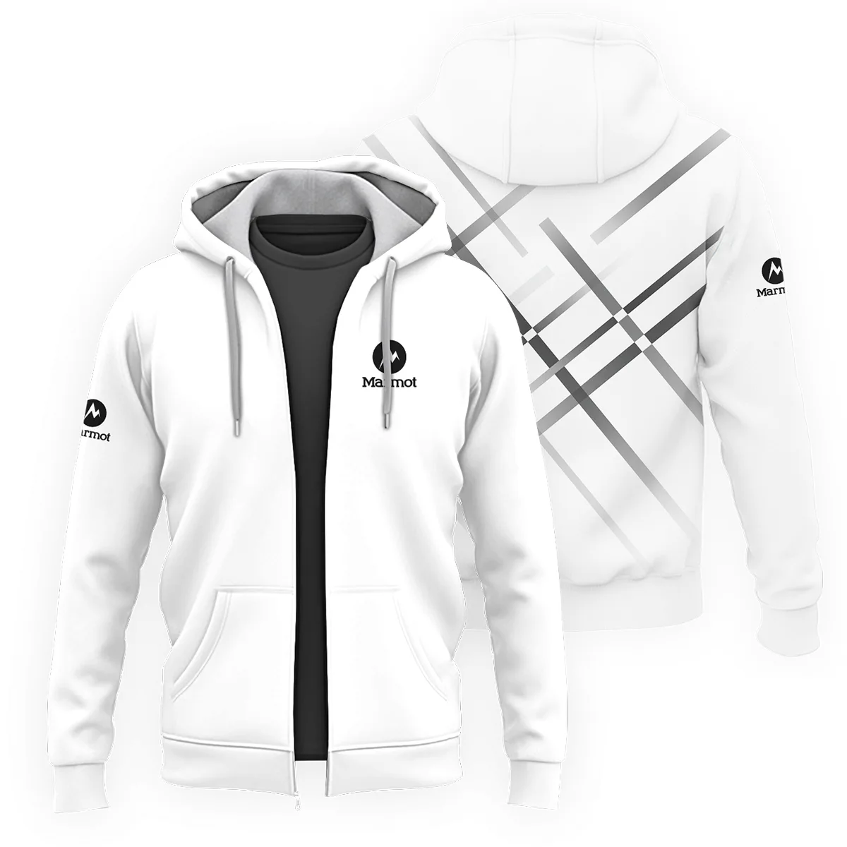 Marmot Outdoor Clothing Brand Exclusive Logo Zipper Hoodie BLBR291124A4MM
