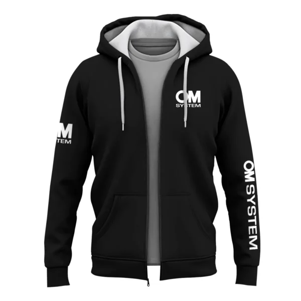OM SYSTEM Photography Videography Exclusive Logo Zipper Hoodie BLPT231124A1OM