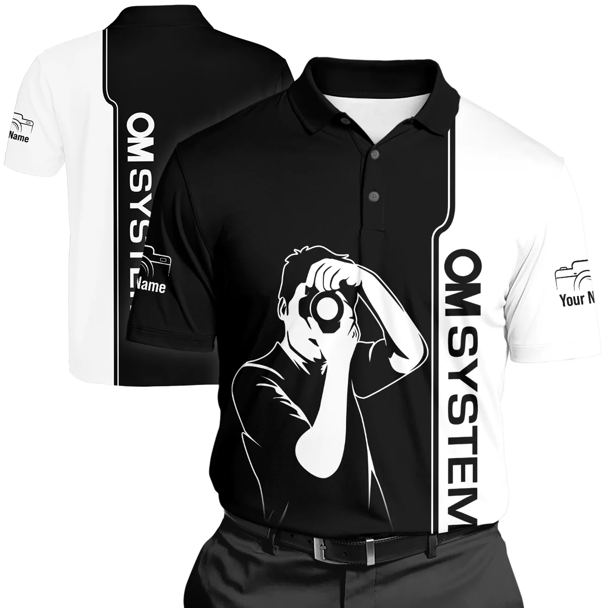 OM SYSTEM Photography Videography Polo Shirt All Over Prints BLPT141224A1OM