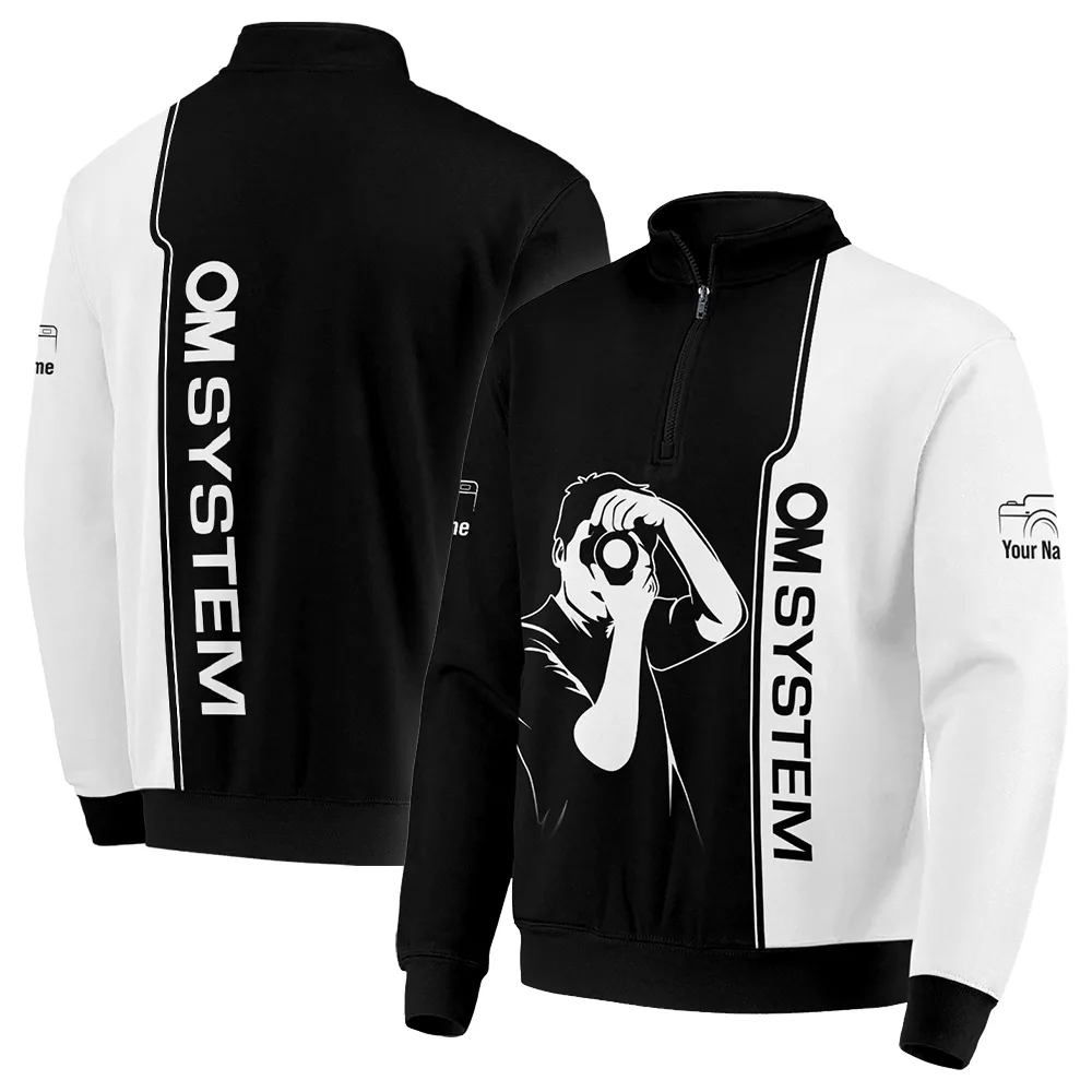 OM SYSTEM Photography Videography Quarter-Zip Jacket All Over Prints BLPT141224A2OM