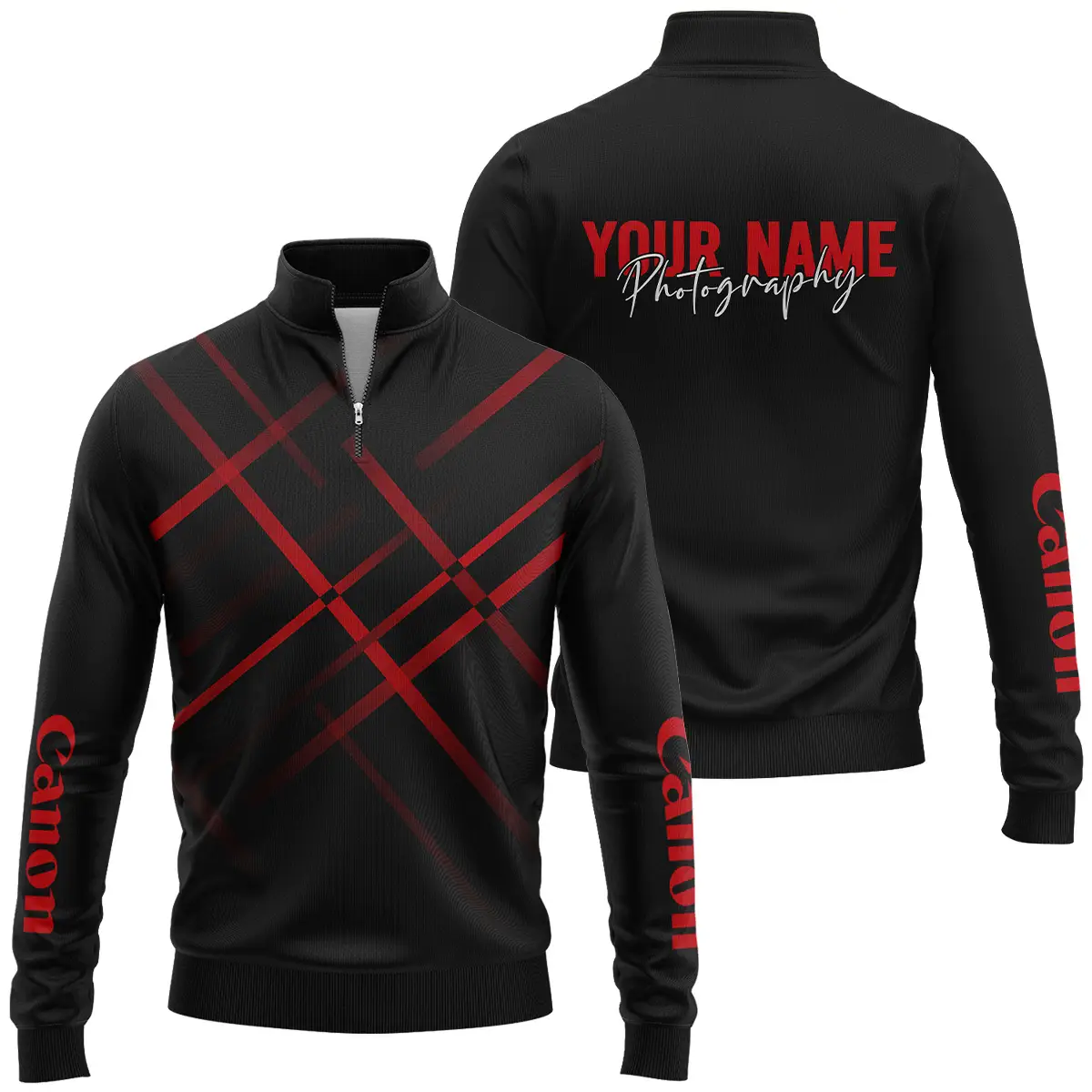 Personalized Gift Custom Name Canon Camera Photography Apparel All Over Prints BLPT101124A1CN1 - Quarter-Zip Jacket