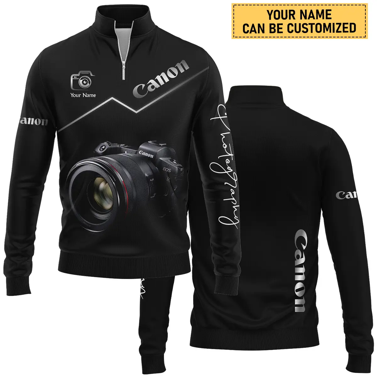 Personalized Gift Custom Name Canon Camera Photography Apparel All Over Prints BLPT81124A1CN - Quarter-Zip Jacket