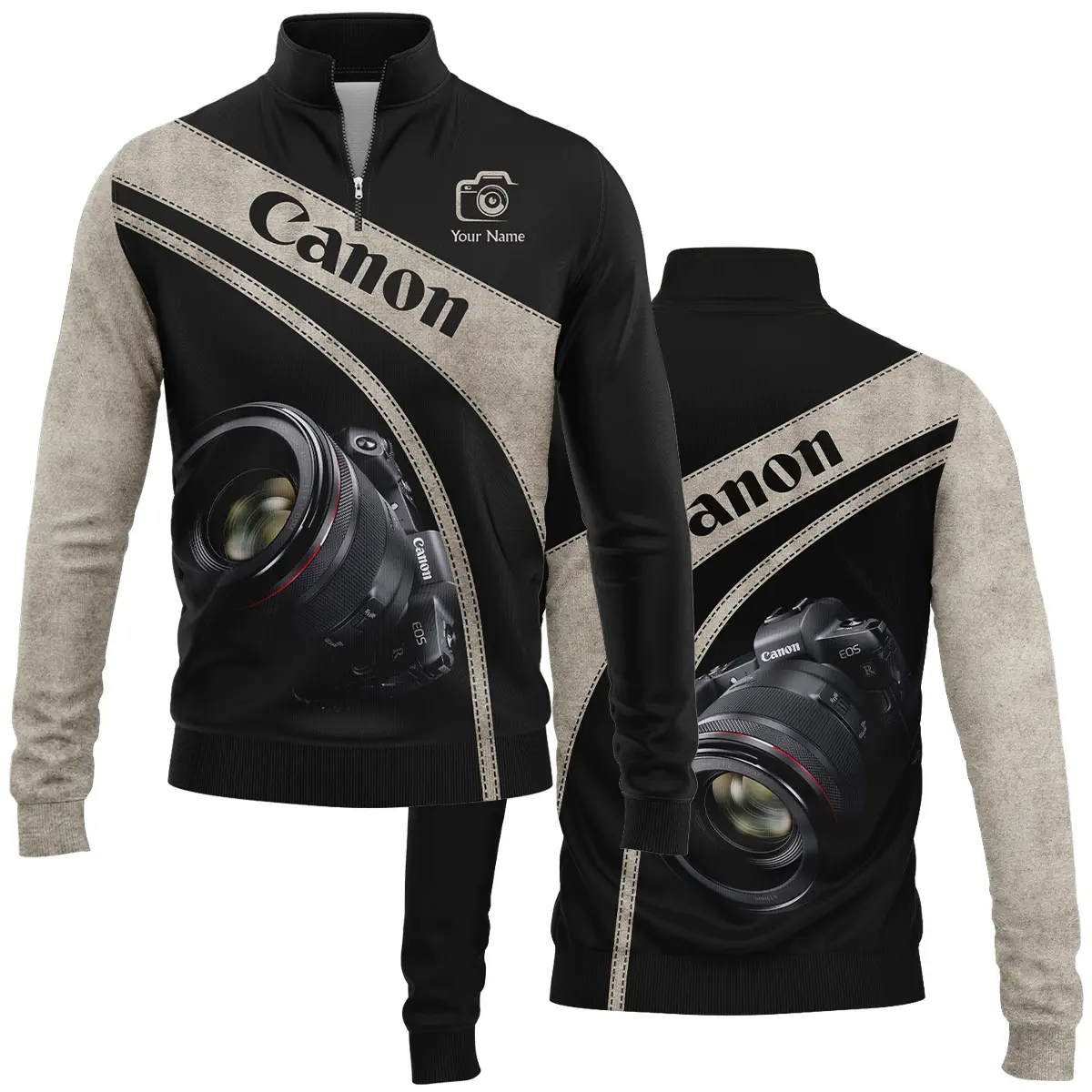 Personalized Gift Custom Name Canon Camera Photography Apparel All Over Prints BLPT91124A1CN - Quarter-Zip Jacket