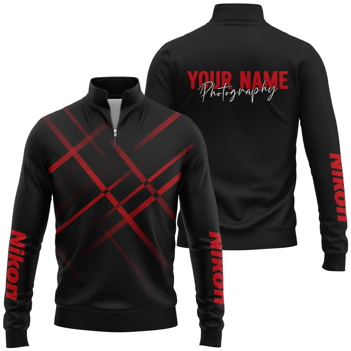 Personalized Gift Custom Name Nikon Camera Photography Apparel All Over Prints BLPT101124A1NK1 - Quarter-Zip Jacket