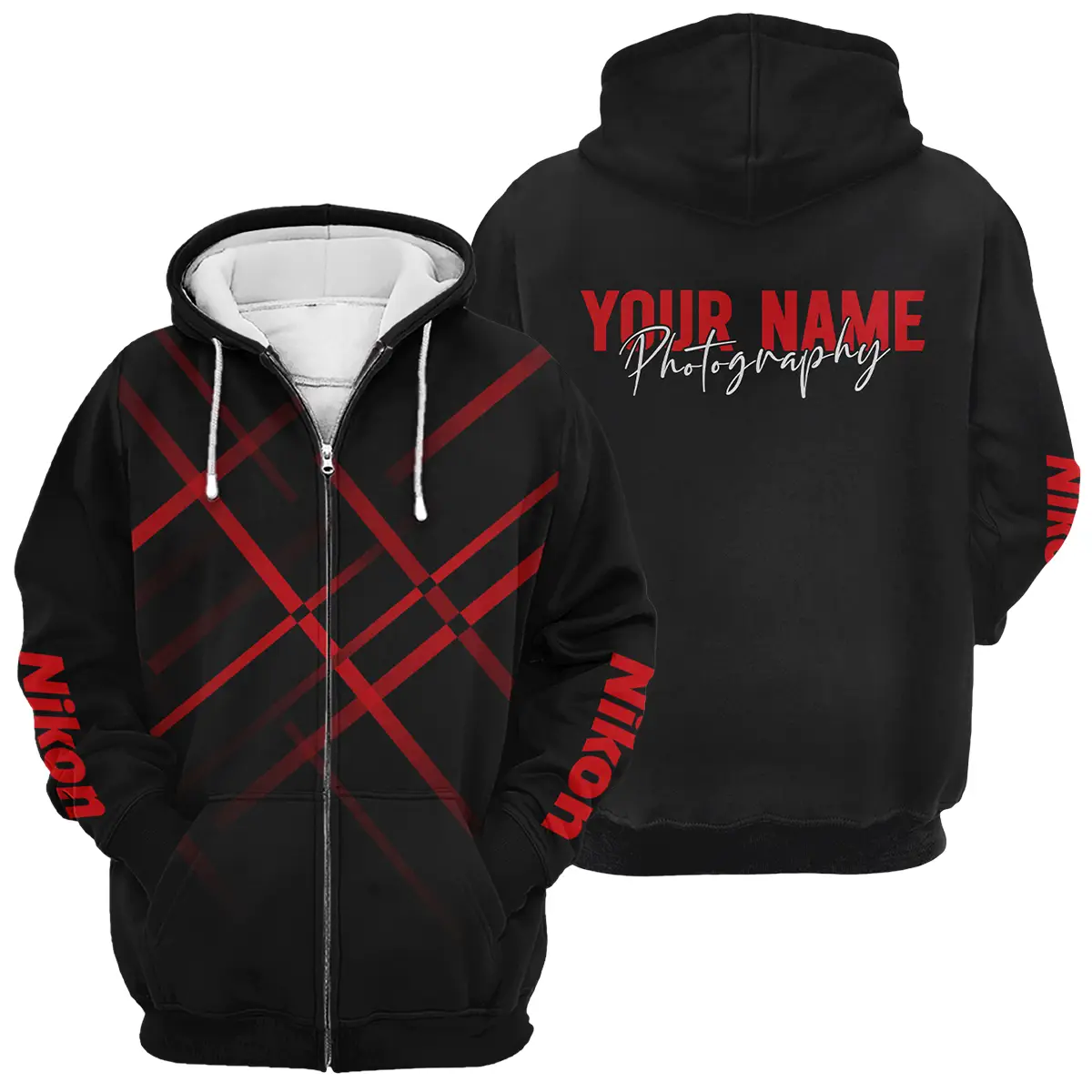 Personalized Gift Custom Name Nikon Camera Photography Apparel All Over Prints BLPT101124A1NK1 - Zipper Hoodie