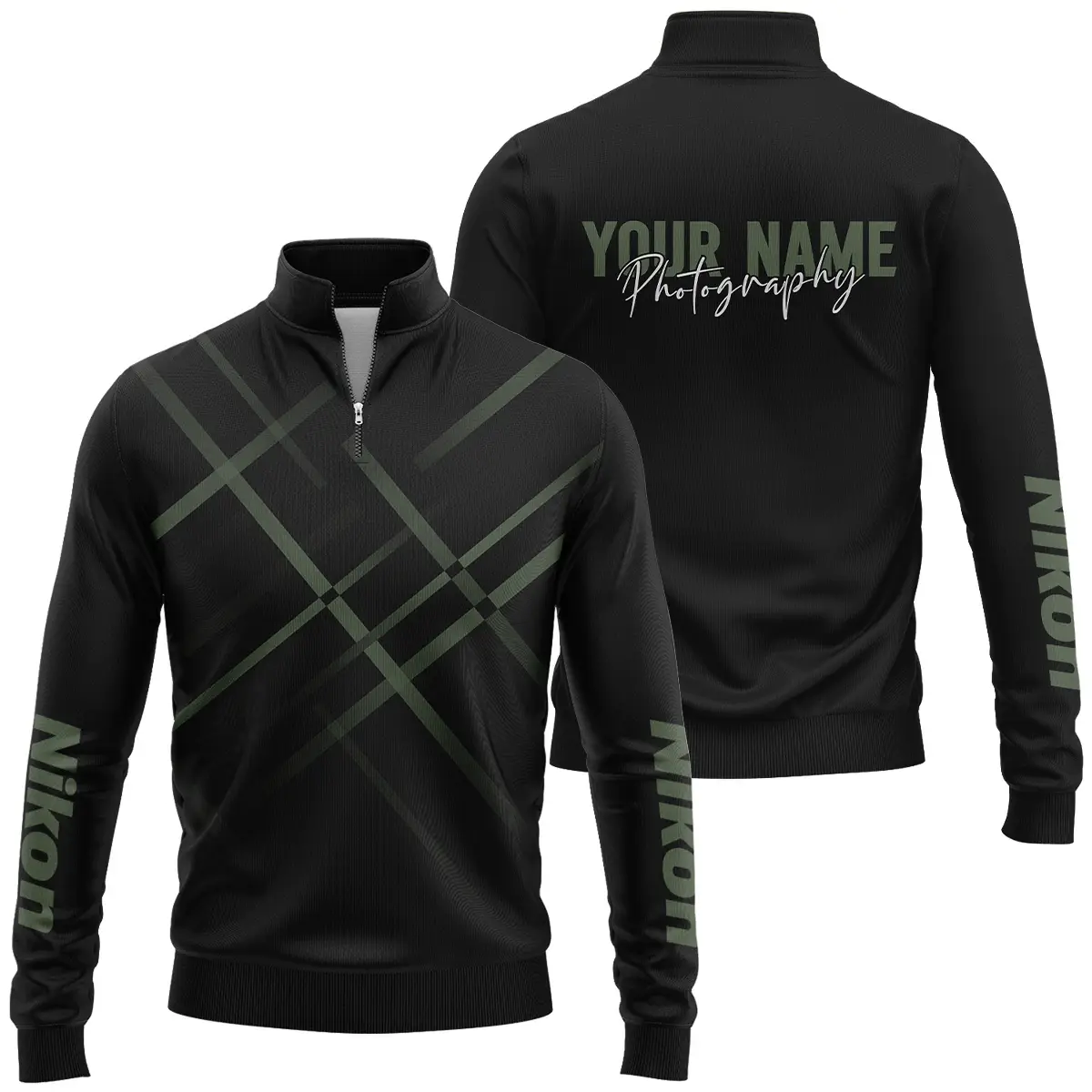 Personalized Gift Custom Name Nikon Camera Photography Apparel All Over Prints BLPT101124A1NK4 - Quarter-Zip Jacket