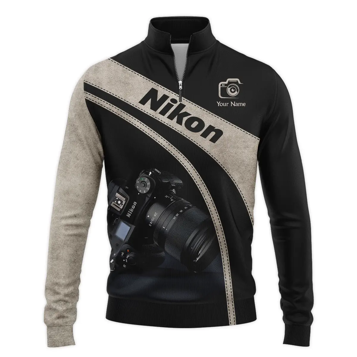 Personalized Gift Custom Name Nikon Camera Photography Apparel All Over Prints BLPT91124A1NK - Quarter-Zip Jacket