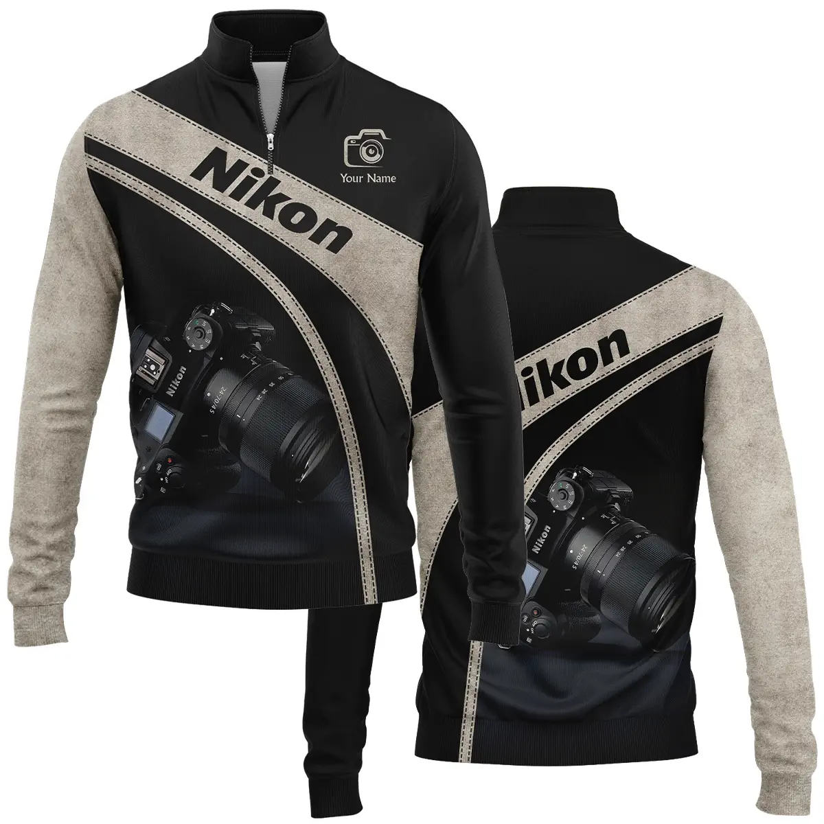 Personalized Gift Custom Name Nikon Camera Photography Apparel All Over Prints BLPT91124A1NK - Quarter-Zip Jacket