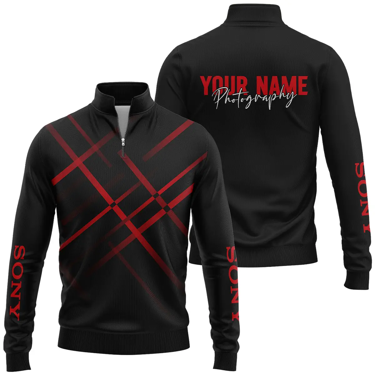 Personalized Gift Custom Name Sony Camera Photography Apparel All Over Prints BLPT101124A1SN1 - Quarter-Zip Jacket