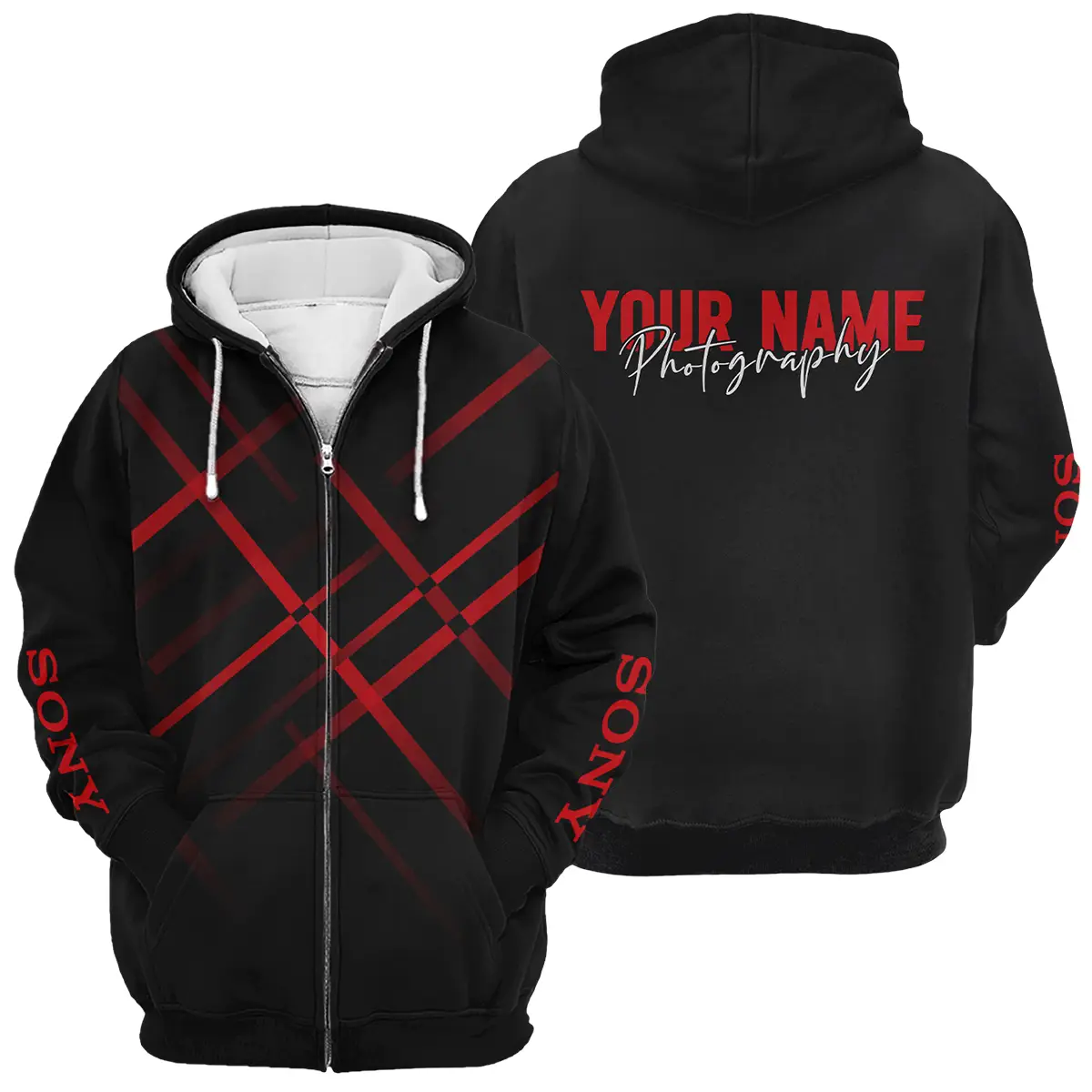 Personalized Gift Custom Name Sony Camera Photography Apparel All Over Prints BLPT101124A1SN1 - Zipper Hoodie