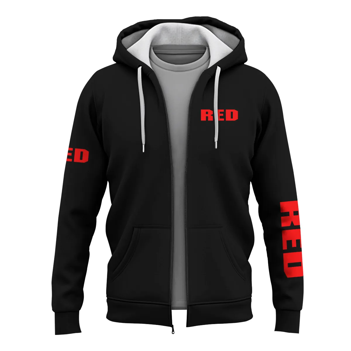 Red Digital Cinema Photography Videography Exclusive Logo Zipper Hoodie BLPT231124A1RDC