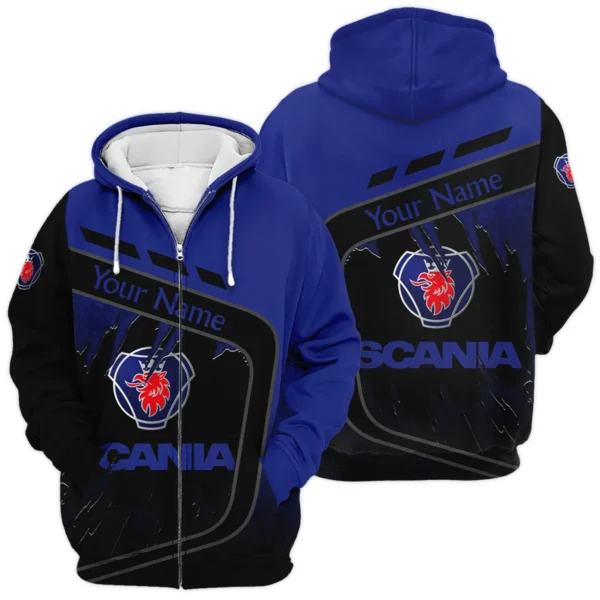 Scania Gift For Trucker Exclusive Logo Zipper Hoodie BLT21125SCAZHD